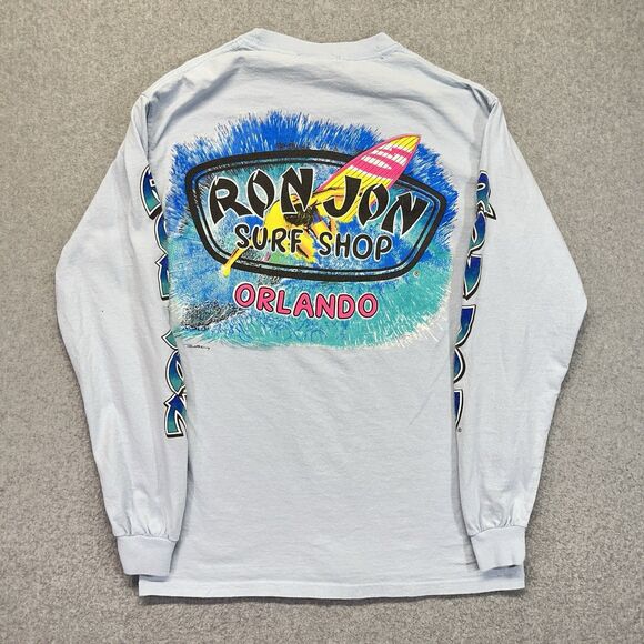 Ron Jon Surf Shop Orlando Long Sleeve T-Shirt Men’s M Light Blue Graphic Tee - Picture 6 of 12